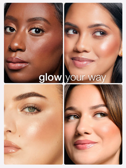 glow wardrobe highlighting eye & cheek palette